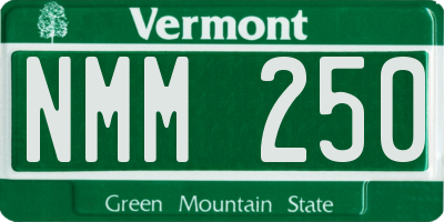 VT license plate NMM250