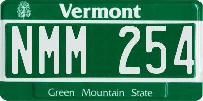 VT license plate NMM254