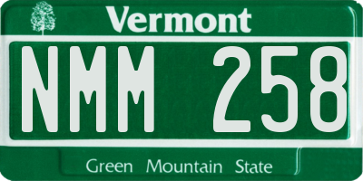 VT license plate NMM258