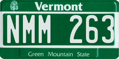 VT license plate NMM263