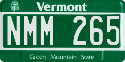 VT license plate NMM265