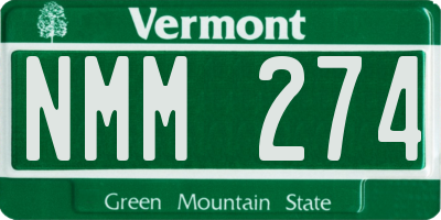 VT license plate NMM274
