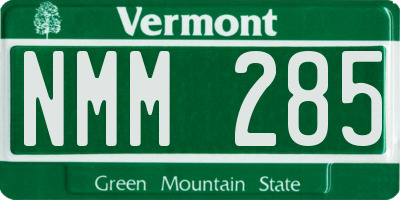 VT license plate NMM285