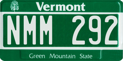 VT license plate NMM292