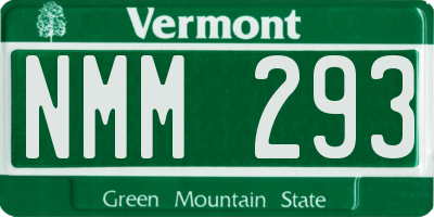VT license plate NMM293
