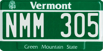 VT license plate NMM305