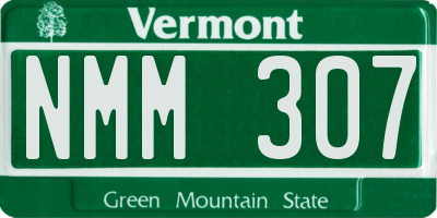 VT license plate NMM307