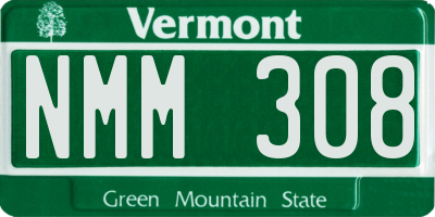 VT license plate NMM308