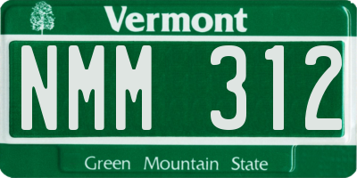 VT license plate NMM312