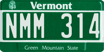 VT license plate NMM314