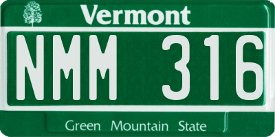 VT license plate NMM316