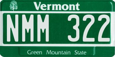 VT license plate NMM322