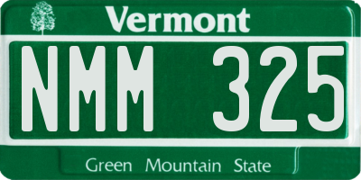 VT license plate NMM325