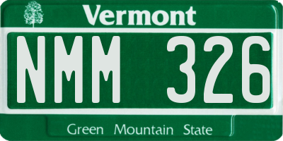 VT license plate NMM326