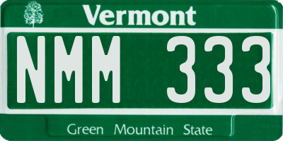VT license plate NMM333