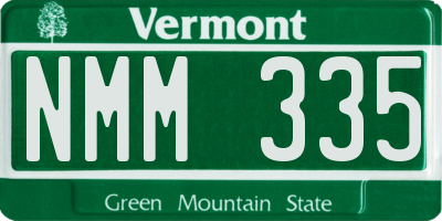 VT license plate NMM335