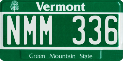 VT license plate NMM336