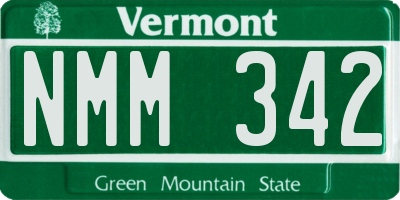 VT license plate NMM342