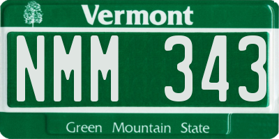 VT license plate NMM343