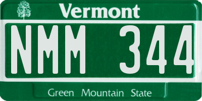 VT license plate NMM344