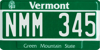 VT license plate NMM345