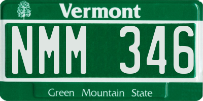 VT license plate NMM346