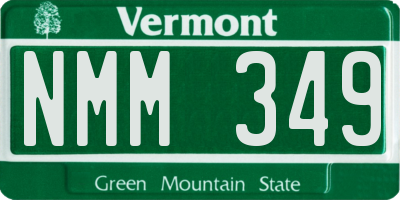 VT license plate NMM349