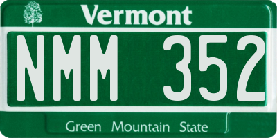 VT license plate NMM352