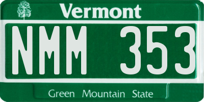 VT license plate NMM353