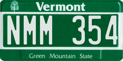 VT license plate NMM354
