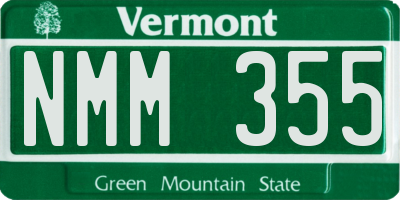 VT license plate NMM355