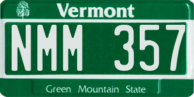 VT license plate NMM357