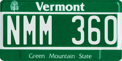 VT license plate NMM360