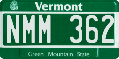 VT license plate NMM362