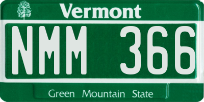 VT license plate NMM366