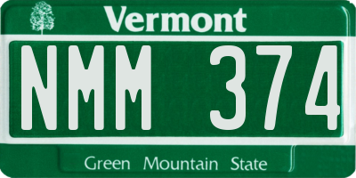 VT license plate NMM374