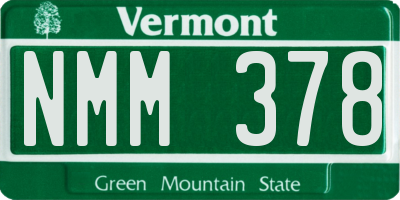 VT license plate NMM378
