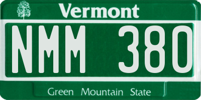 VT license plate NMM380