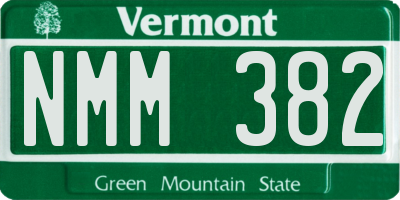 VT license plate NMM382