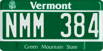 VT license plate NMM384