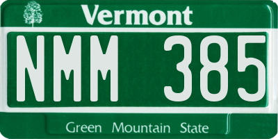 VT license plate NMM385