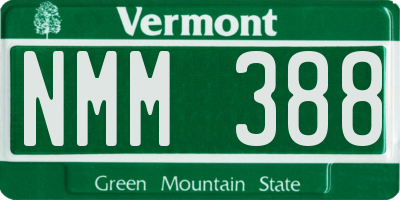 VT license plate NMM388