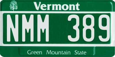 VT license plate NMM389