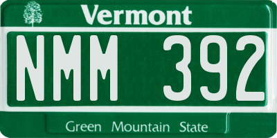 VT license plate NMM392