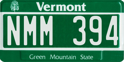 VT license plate NMM394