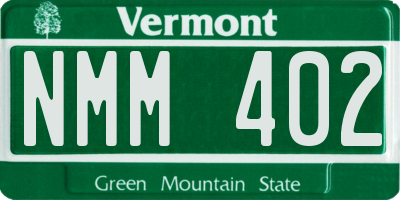 VT license plate NMM402
