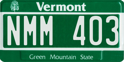 VT license plate NMM403
