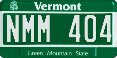 VT license plate NMM404