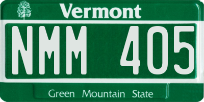 VT license plate NMM405