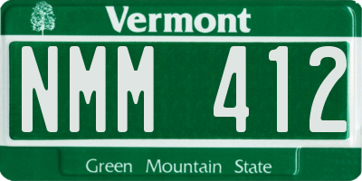 VT license plate NMM412